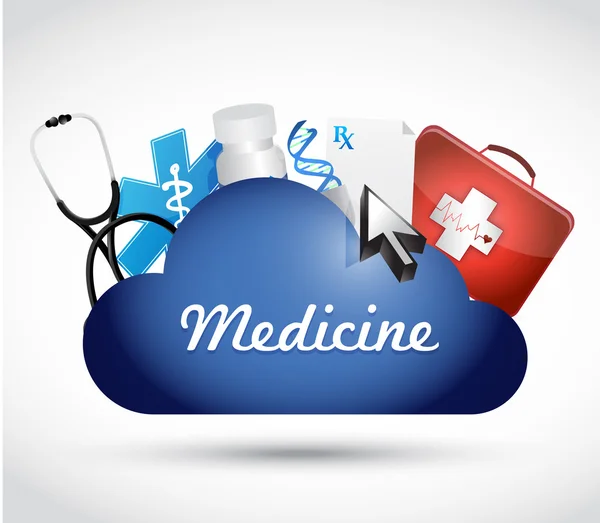 Medicina nube iconos ilustración diseño — Foto de Stock