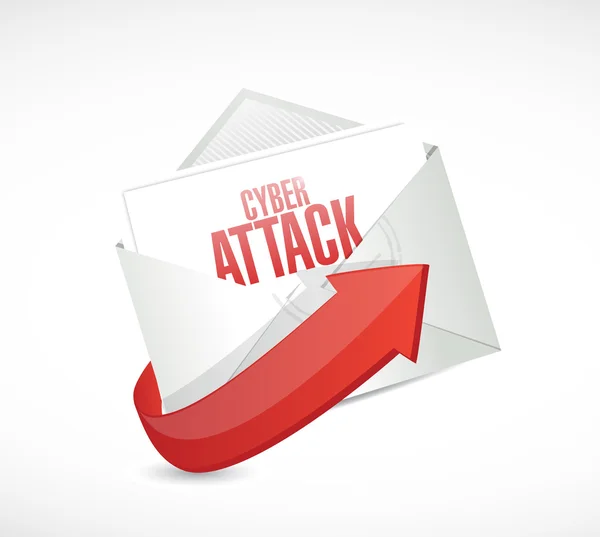 Cyber támadás elektronikus levél boríték illusztráció — Stock Fotó