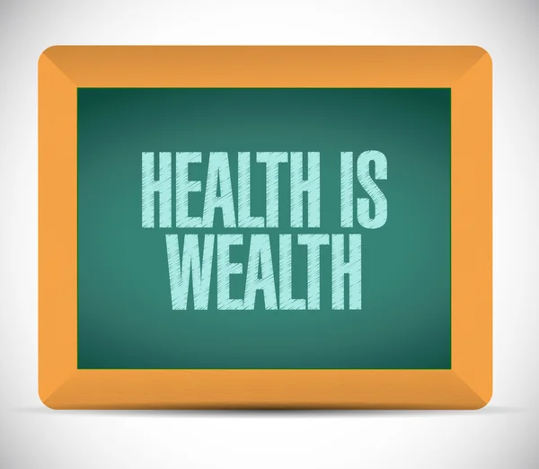 Health is wealth message on board. illustration — Stock Photo, Image