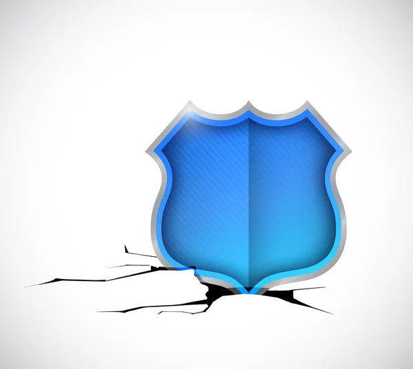 Escudo dentro de un agujero. diseño de ilustración — Foto de Stock