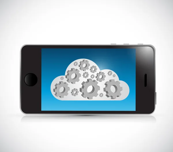 Getriebe Cloud Computing Telefon Illustration Design — Stockfoto