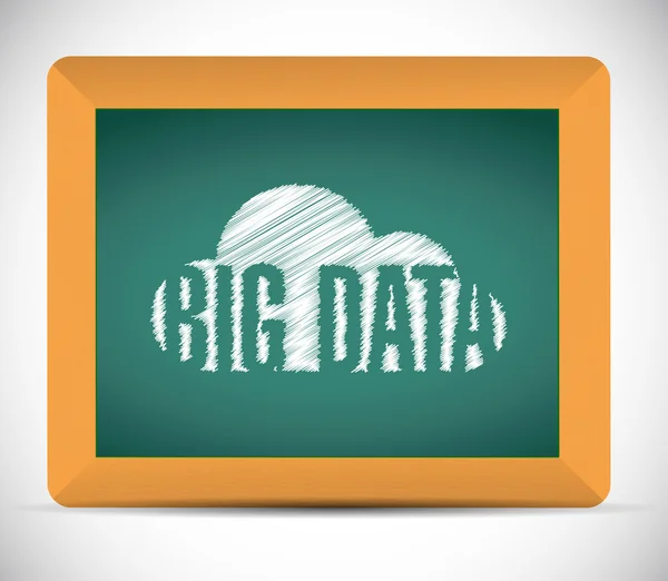 Big data cloud scarabocchiare su una scheda. illustrazione — Foto Stock