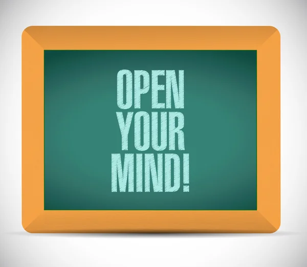 Open your mind message on board illustration — Stock Photo, Image