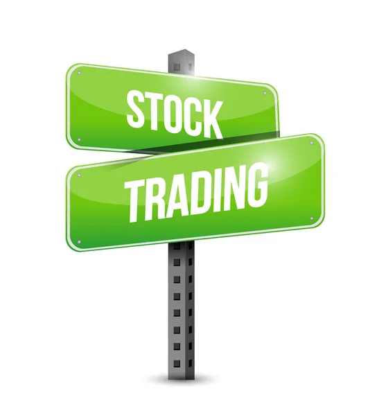 Stock trading street sign illustration design — Stock Photo, Image