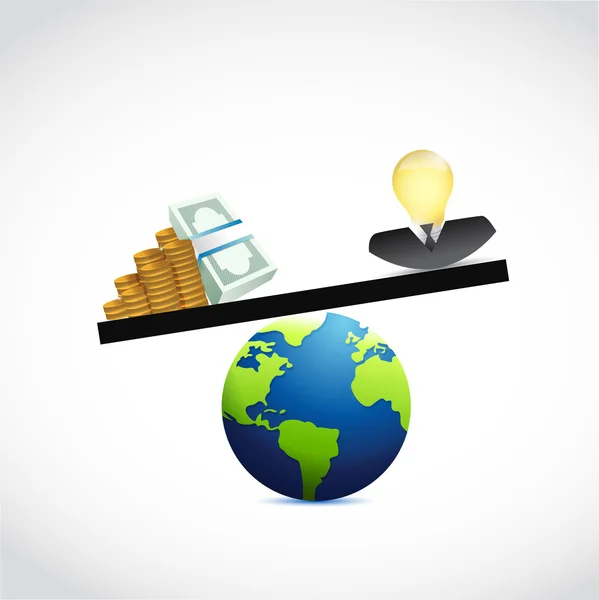 Money idea globe balance illustration design — Stock Photo, Image