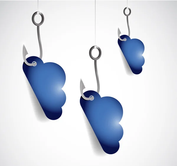 Set of clouds and hooks. illustration design — Stock Photo, Image