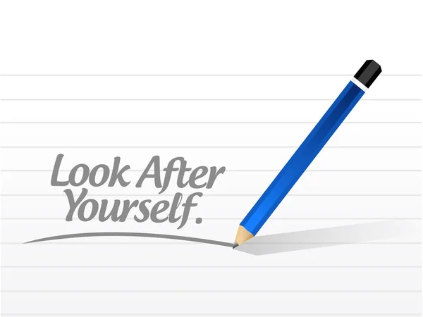 Look after yourself message illustration design — Stock Photo, Image