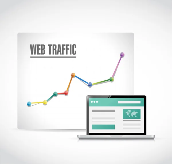 Web business trafikstatistiken diagram illustration — Stockfoto