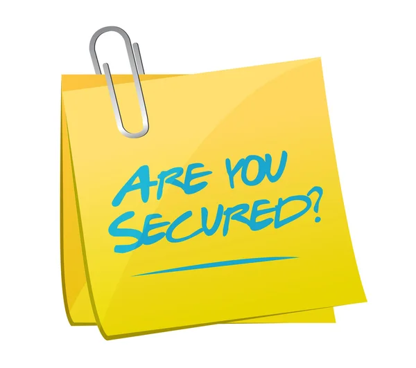 Are you secured memo post illustration design — Stock Photo, Image