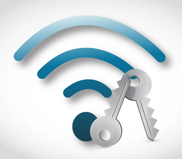 WiFi σήμα και το σχεδιασμό Απεικονιστικός μύθος-κλειδί — Φωτογραφία Αρχείου