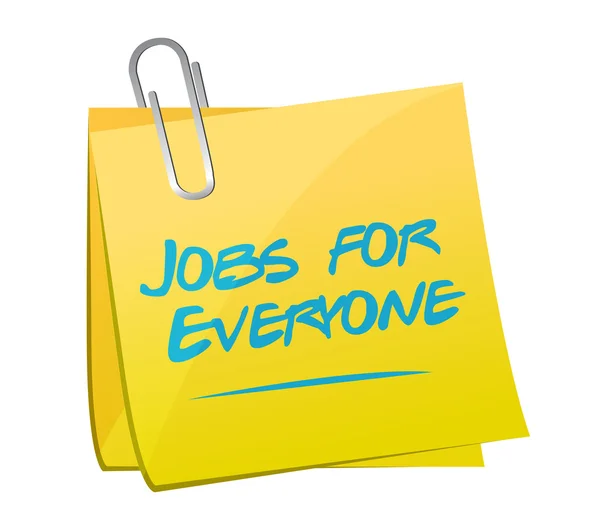 Jobs for everyone memo illustration design — Stock Photo, Image