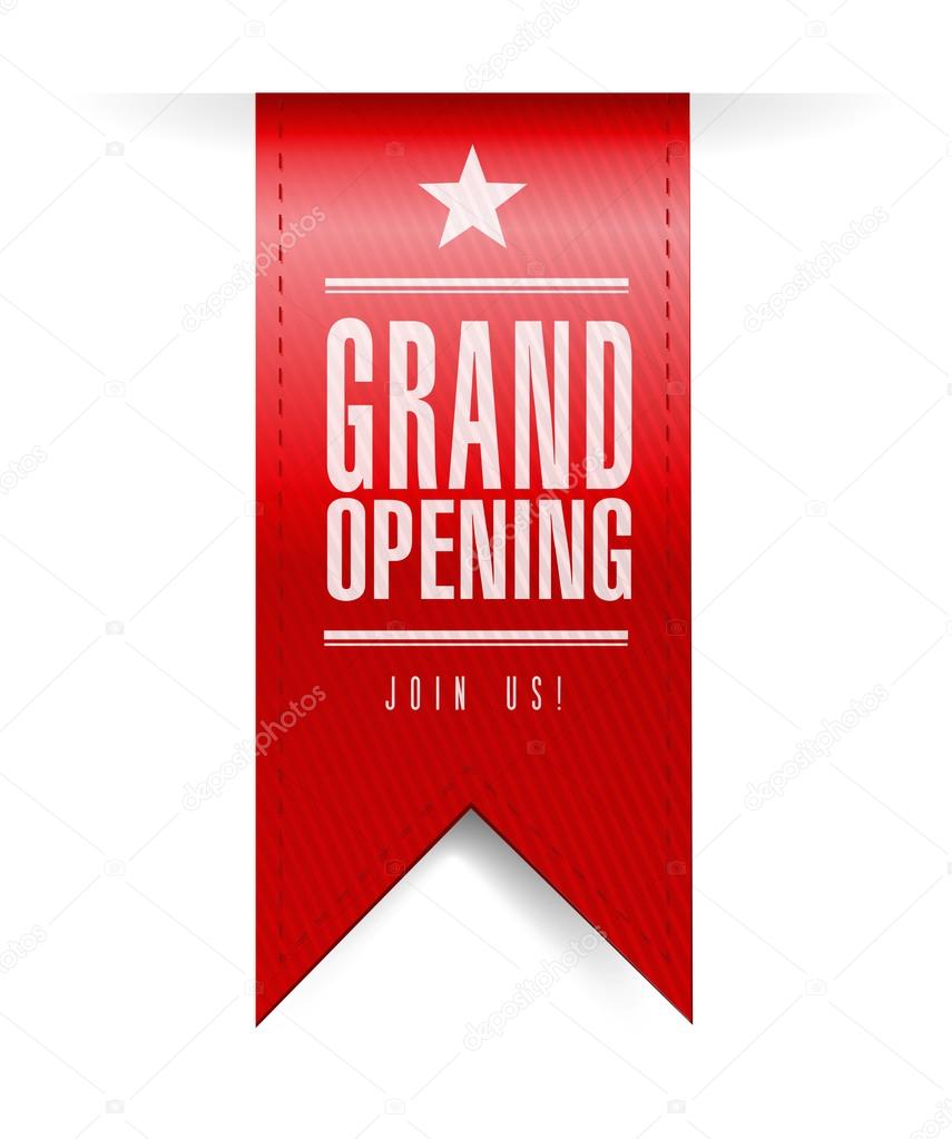 grand opening banner illustration design