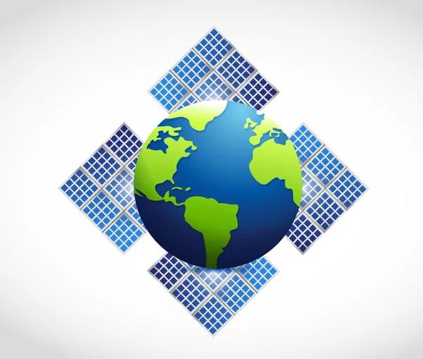 Globe solar panel illustration — Stock Photo, Image