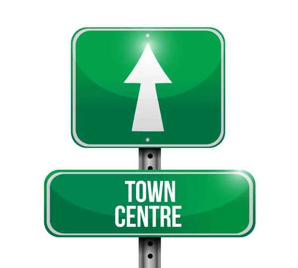 Town centre street sign illustration — Stock Photo, Image