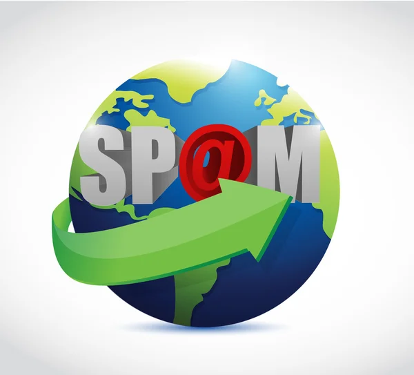 Spam tecken globe illustration — Stockfoto