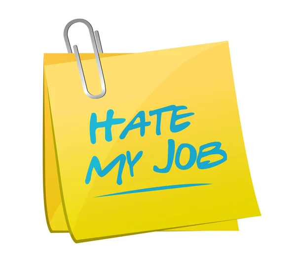 Hate my job memo post illustration — Stock Photo, Image