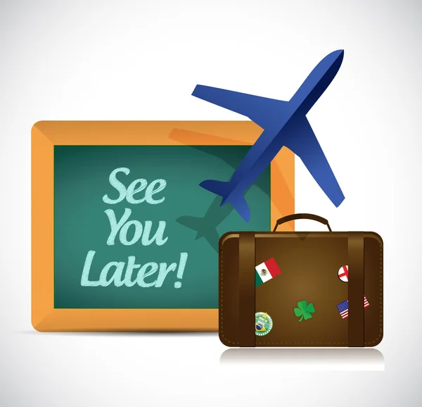 See you later blackboard travel sign — Stock Photo, Image