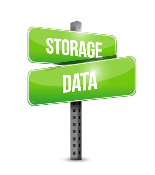 Storage data street sign illustration — Stock Photo, Image