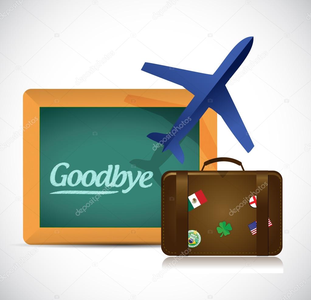 goodbye travel sign illustration design