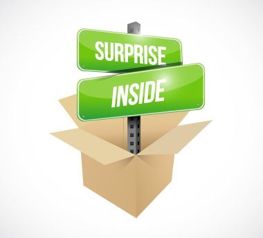 kutu sürpriz işareti şekil içinde