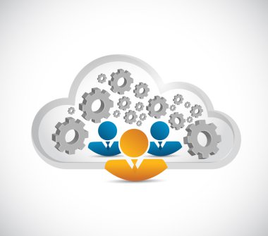 iş adamları. bulut bilgi işlem illüstrasyon