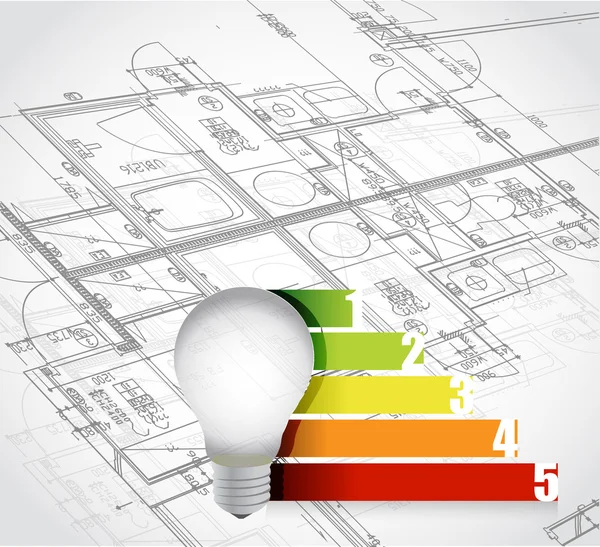 Blueprint and business graph — Stock Photo, Image