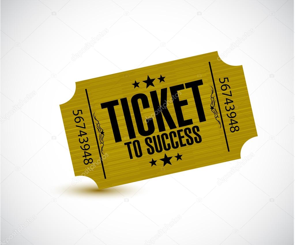 ticket to success concept illustration