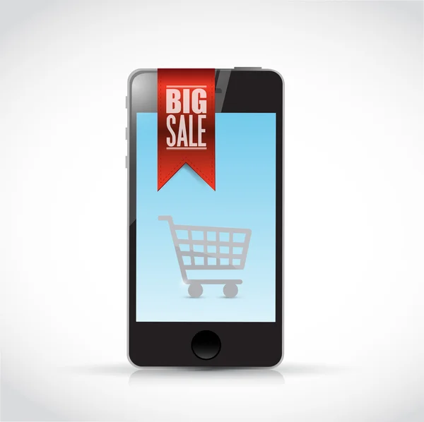 Phone big sale sign banner illustration — Stock Photo, Image