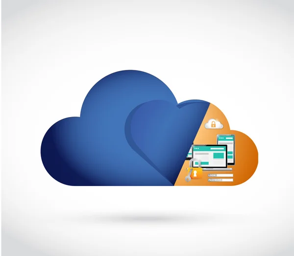 Protezione cloud security storage — Foto Stock