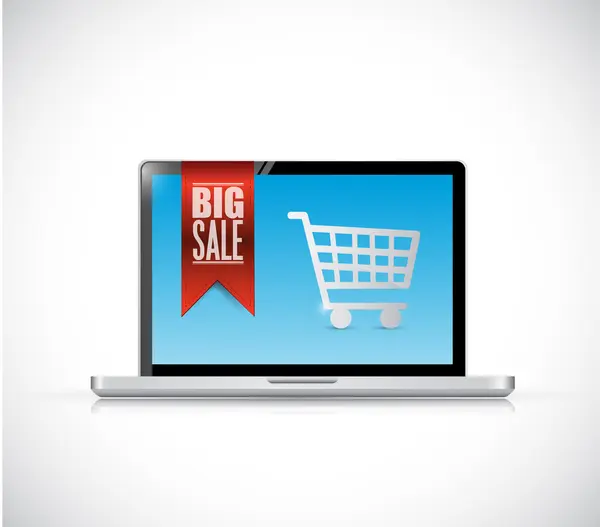 Computer big sale banner illustration — Stock Photo, Image