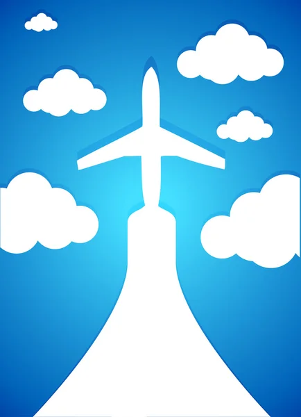 Airplane and clouds illustration design — Stock Photo, Image