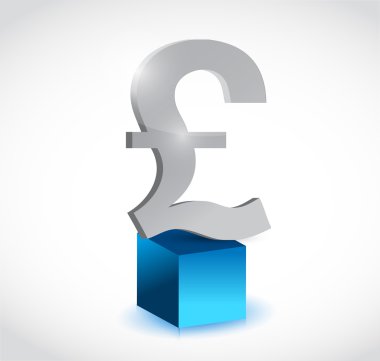 bir küp üzerinde İngiliz Lirası para birimi simgesi