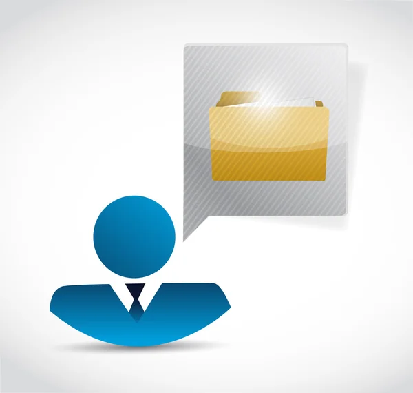 Avatar and folder message illustration — Stock Photo, Image