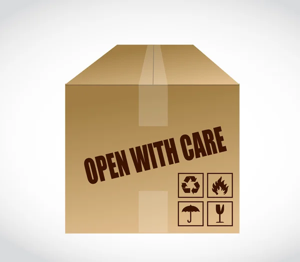 Offen mit Care Box Illustration Design — Stockfoto