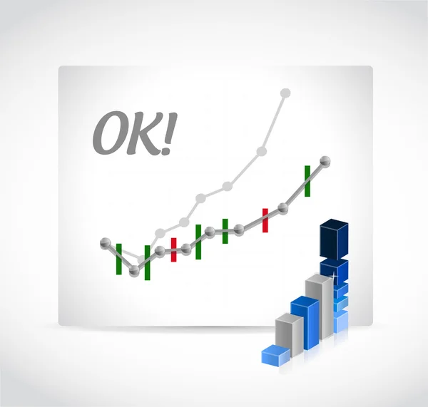 Ok profit graph illustration design — стоковое фото