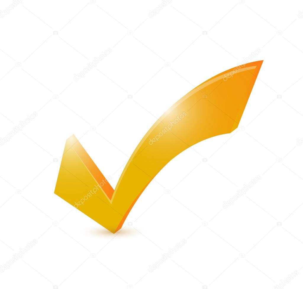 orange check mark illustration design