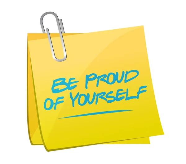 Be proud of yourself memo illustration — Stock Photo, Image