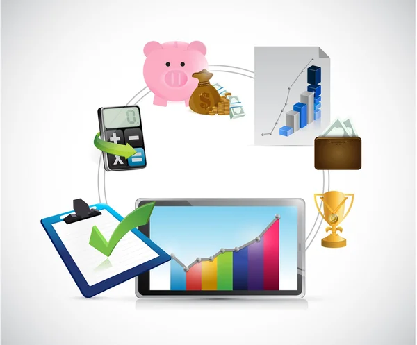 Business tablet concept illustration — Stock Photo, Image