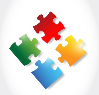 Renkli yapboz parçaları resimleme