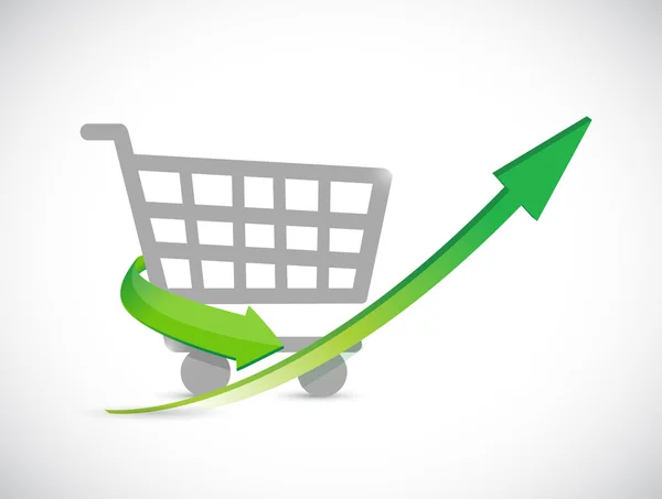 Shopping cart up arrow illustration — Stock Photo, Image