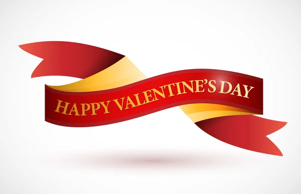 Happy valentines day ribbon illustration — Stock Photo, Image