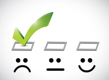 üzgün yüz onay işareti seçimi illüstrasyon