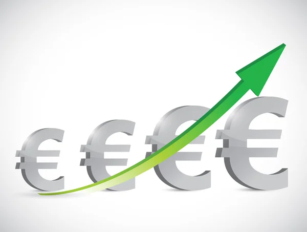 Ilustración del gráfico empresarial euro up — Foto de Stock