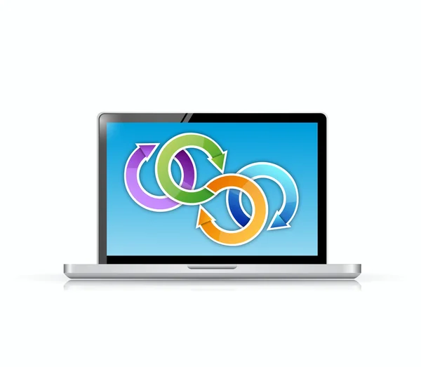 Design von Computer und Zyklus Illustrationen — Stockfoto