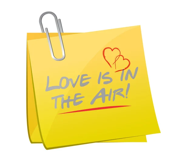 Love is in the air memo post illustration — Stock Photo, Image