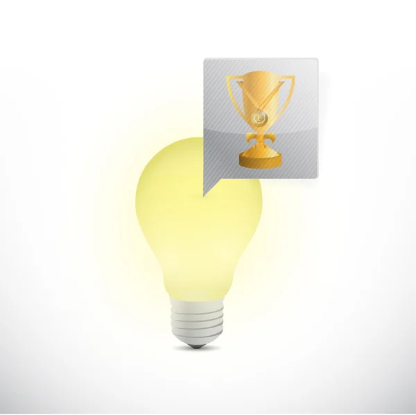 Glödlampa och trophy illustration design — Stockfoto