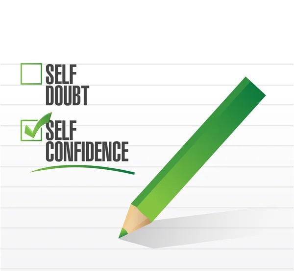 Auto-confiança marca de verificação ilustração — Fotografia de Stock
