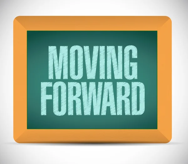 Moving forward blackboard sign illustration — Stock Photo, Image