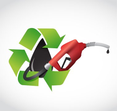 petrol, gaz pompa konsept illüstrasyon geri dönüşüm