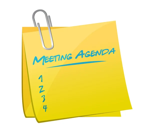 Reunião agenda memo ilustração — Fotografia de Stock